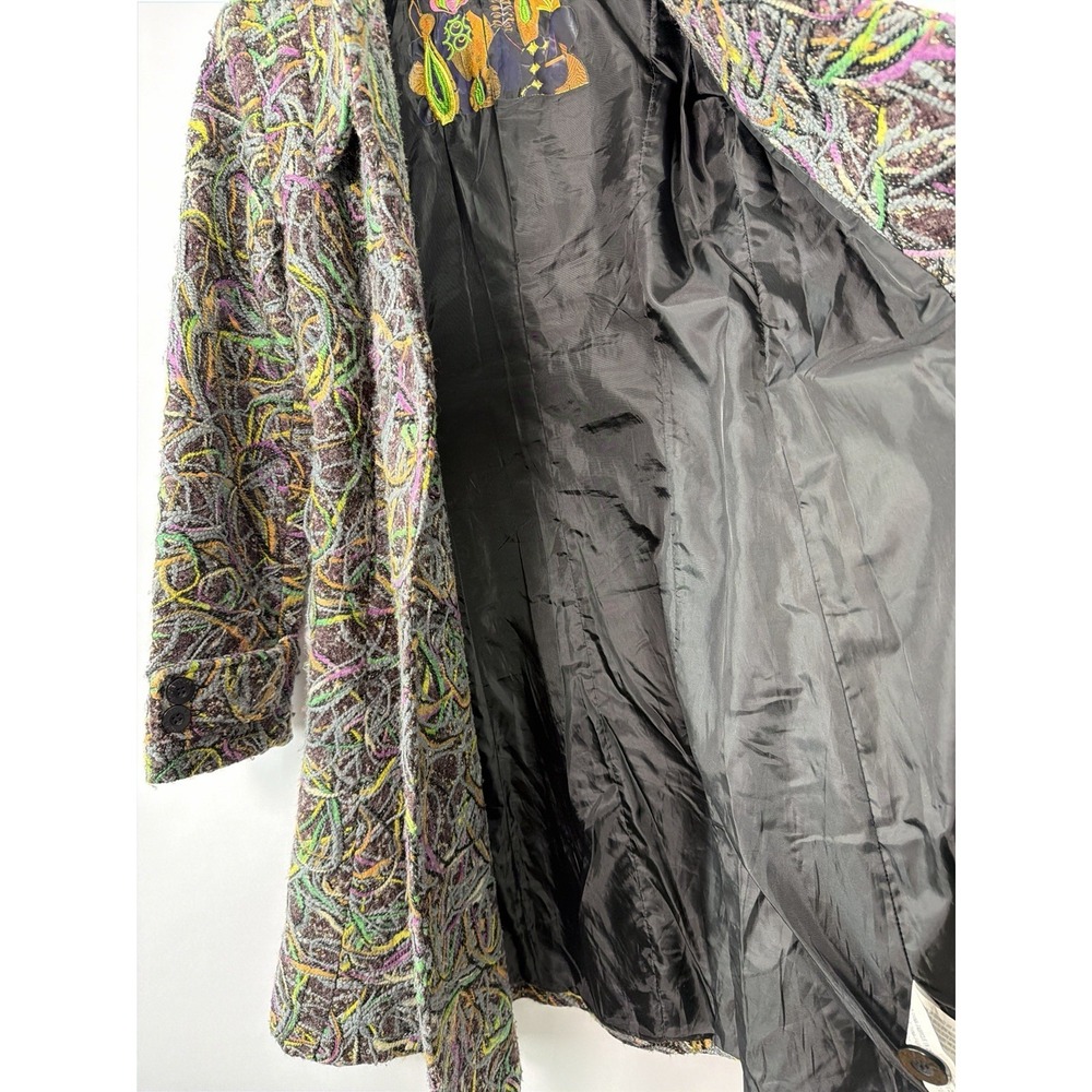 Desigual Textured Coat Womens EU 38 US Small Colorful Boho Abstract - Picture 11 of 14